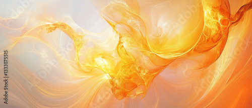 Bright presentation background with smooth yellow and orange color swirls-3