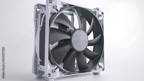 CPU Cooler Fan for Studio Shot, White Background.