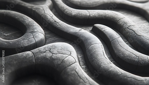 Cracked Stone Texture for Abstract 3D Waves.