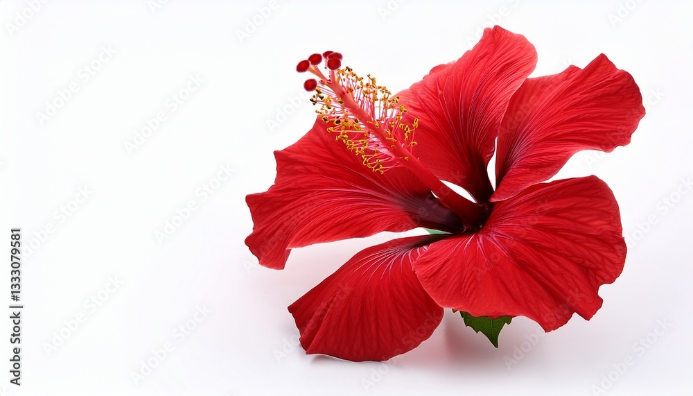 Fototapeta premium red hibiscus flower isolated on white background