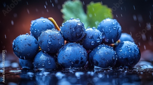 Wallpaper Mural Wet grapes in rain, close-up view. Possible use Food photography Torontodigital.ca