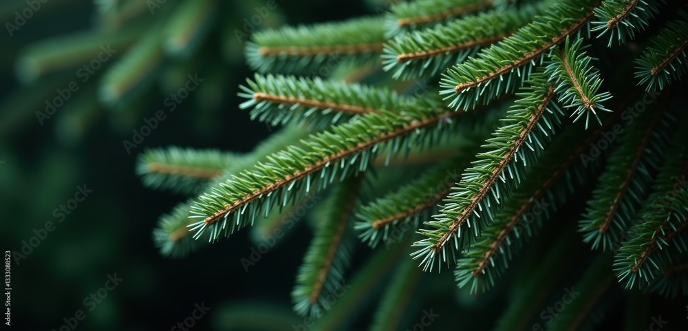 Close-up of lush evergreen tree branches, showcasing vibrant green needles that evoke a sense of nature, tranquility, and the beauty of the outdoors. Close-up of lush evergreen tree branches, showcasing vibrant green needles that evoke a sense of nature, tranquility, and the beauty of the outdoors.