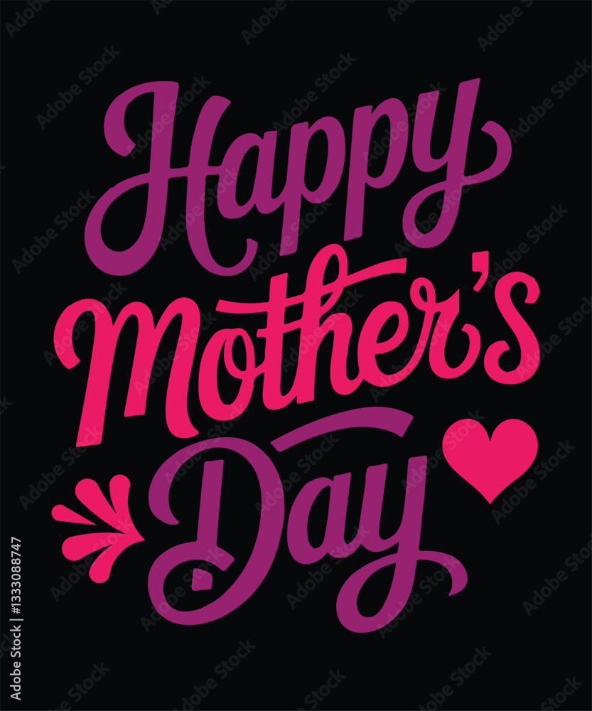 Fototapeta premium Happy Mother's Day Calligraphy Design.