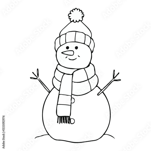 Christmas snowman vector
