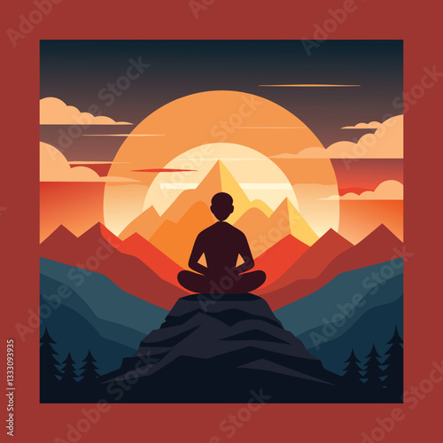 Peaceful Sunrise Meditation on a Mountain Peak