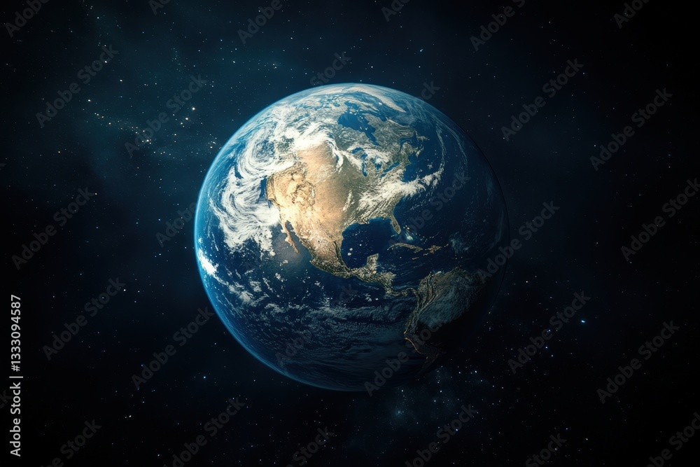 Obraz premium A beautiful photograph shows the planet earth in outer space