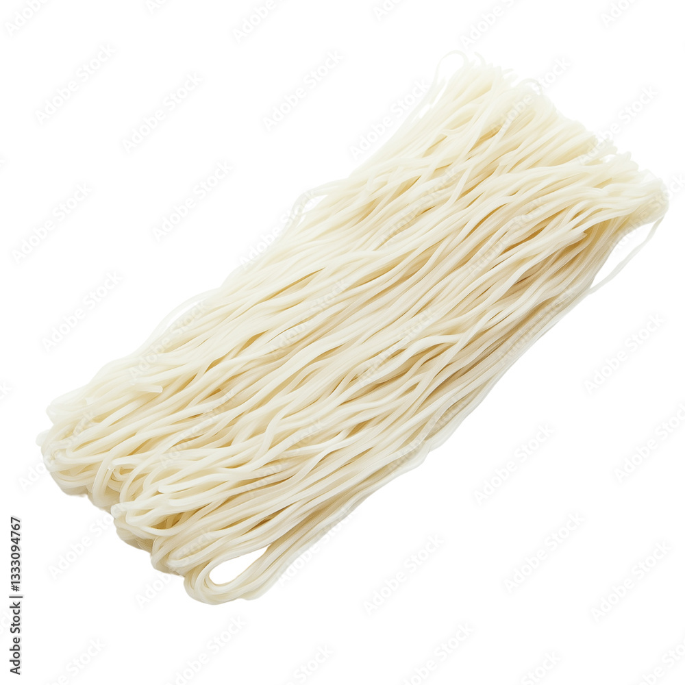 Rice Noodles Neatly Arranged Isolated on White Background Rice Noodles Neatly Arranged Isolated on White Background