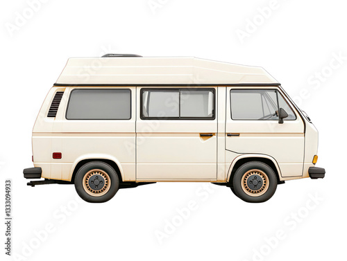 Van life adventure retro camper van summer road trip outdoor journey scenic views side perspective freedom experience