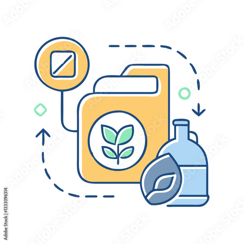 Biofuel icon, symbol of sustainable energy source and eco-friendly approach