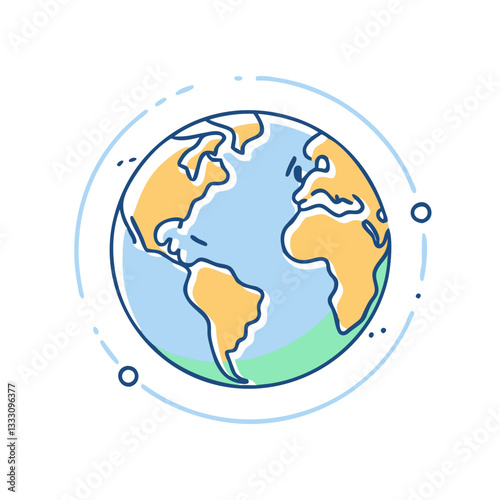 Earth globe icon, symbolizing global ecology and care for the planet