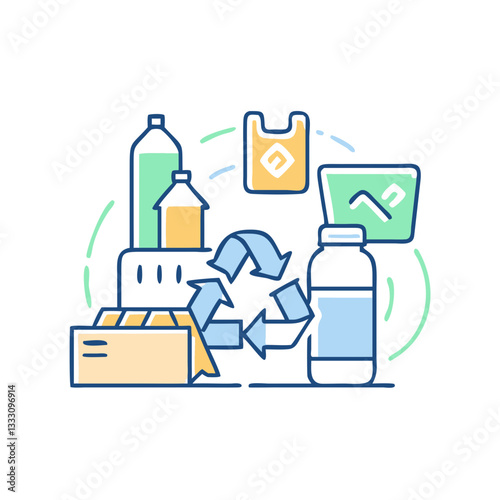 Recyclable materials icon, symbolizing environmental responsibility and sustainable development