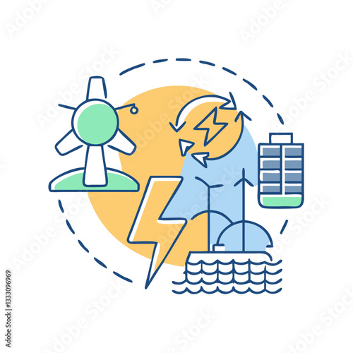 Renewable resources icon, symbolizing sustainable development and environmental responsibility
