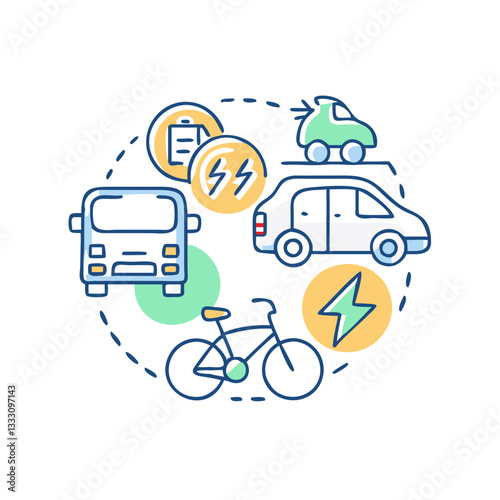 Sustainable transportation icon, symbolizing ecology and environmental care