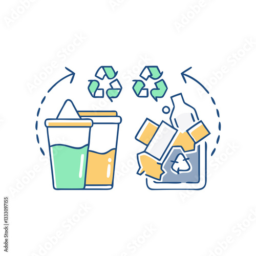 Trash separation icon, symbolizing ecology and waste recycling
