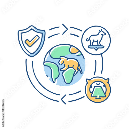 Wildlife protection icon, symbolizing care for animals and ecology