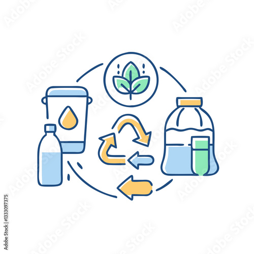 Zero Waste icon, symbolizing an eco-friendly lifestyle and waste reduction