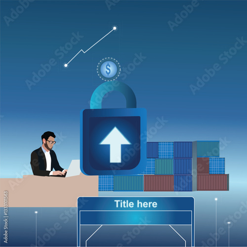 Import tariffs increase concept with digital elements
