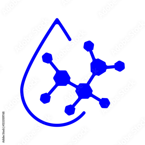 Hyaluronic acid icon. Organic skin care and cosmetics. Organic cosmetic components for healthy and hydrated skin. Vector linear icon