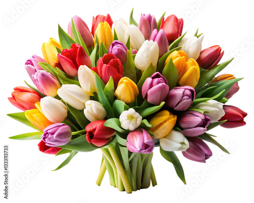 bouquet of colorful tulips