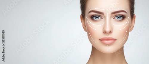 Facial aesthetic procedures clinic medical treatment clean environment front view skin enhancement concepts