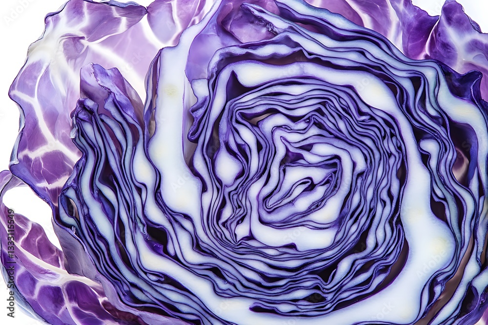 Obraz premium Cut cabbage isolated on white background