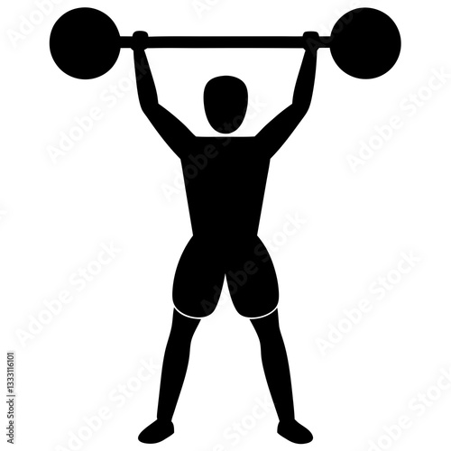 Silhouette of a Man Lifting Weights