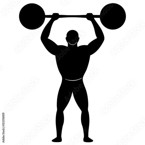 Silhouette of a Man Lifting Weights