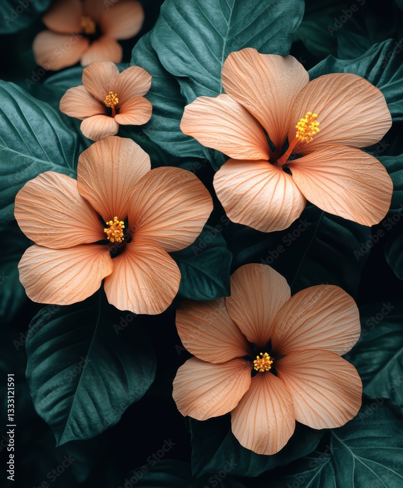 custom made wallpaper toronto digitalVibrant orange flowers bloom abundantly on the green plant.