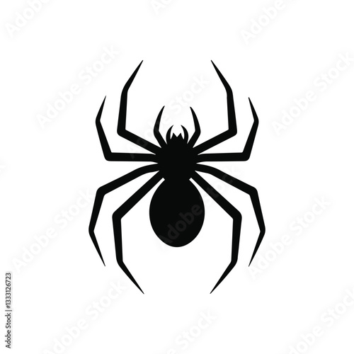 black spider silhouette isolated on white