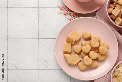 Plate with tasty marzipan c...
