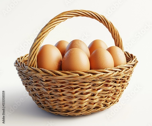 Wallpaper Mural Brown Eggs in Wicker Basket Torontodigital.ca