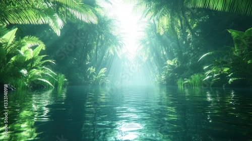 Lush jungle waterway