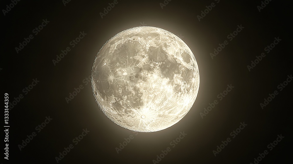 Fototapeta premium Full moon in the night sky
