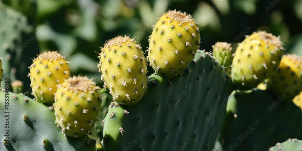 Arafed cactus with vibrant yellow flowers and small spiky leaves showcases unique desert beauty. Arafed cactus with vibrant yellow flowers and small spiky leaves showcases unique desert beauty.