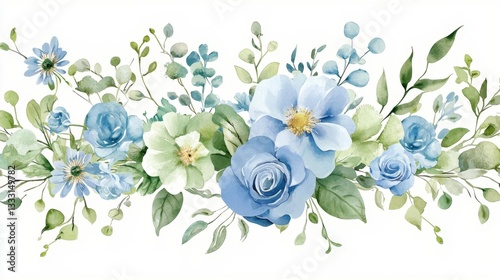 Elegant and artistic watercolor illustration perfect for wedding themes with floral motifs.