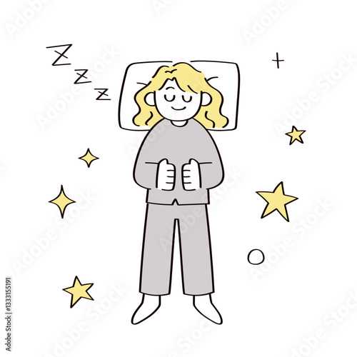 眠っている人のイラスト