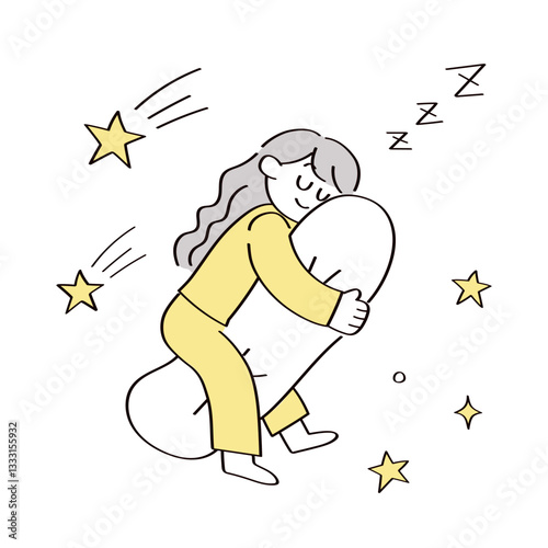 眠っている人のイラスト