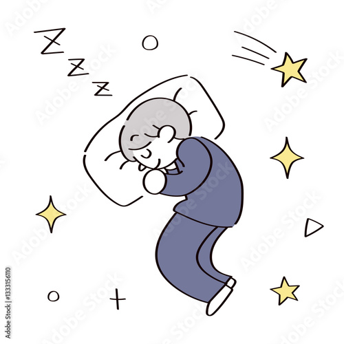 眠っている人のイラスト