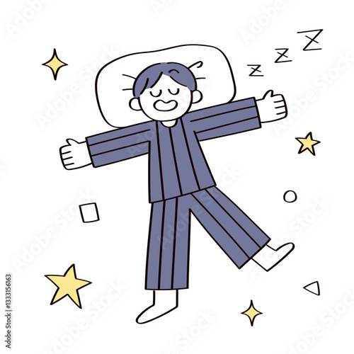 眠っている人のイラスト