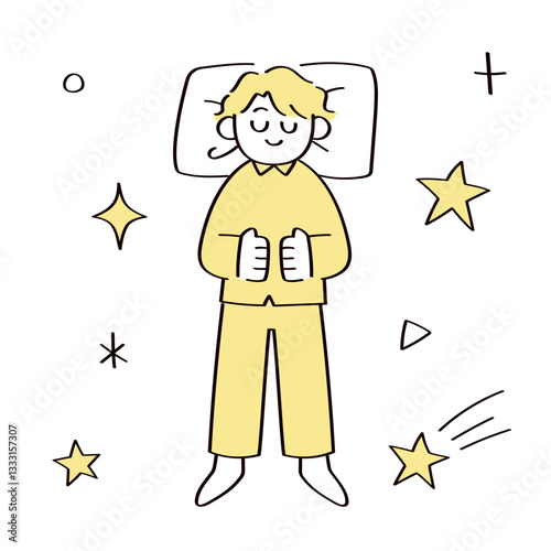 眠っている人のイラスト