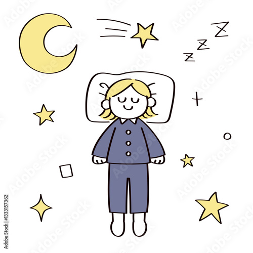 眠っている子供のイラスト