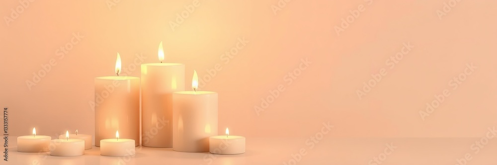 Elegant Candles Arrangement, Perfect for a Calm Atmosphere Elegant Candles Arrangement, Perfect for a Calm Atmosphere