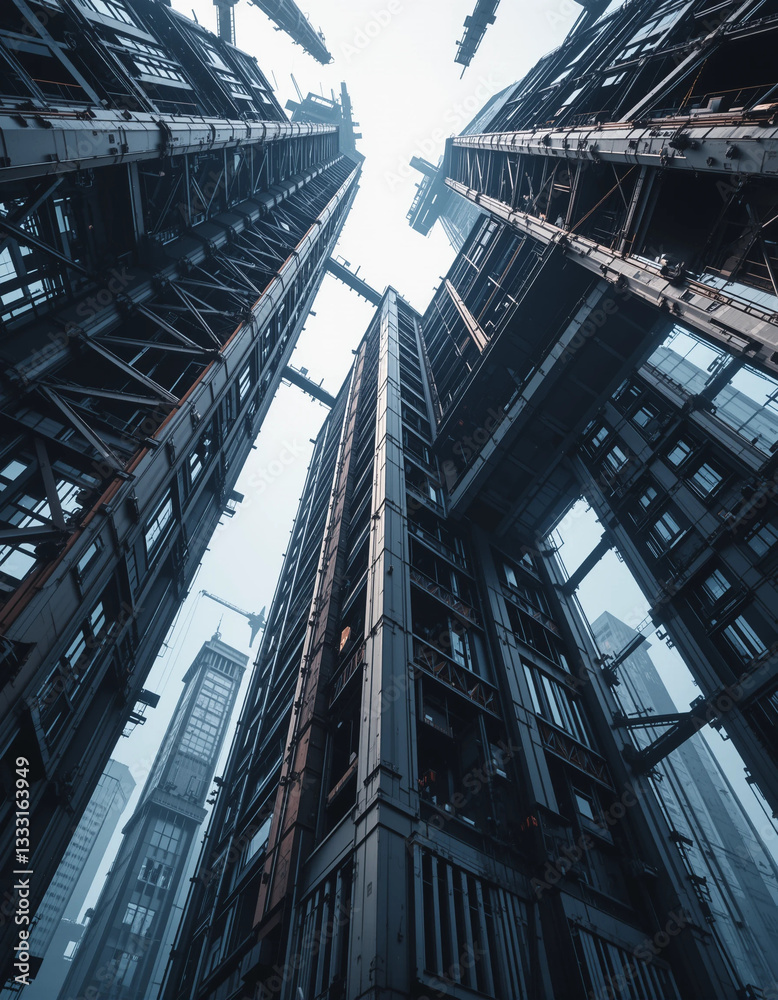 Skyward Giants – Stunning Skyscraper Illustrations from a Ground Perspective Skyward Giants – Stunning Skyscraper Illustrations from a Ground Perspective