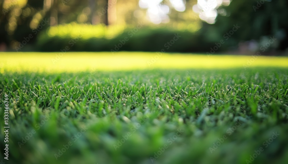 Close-up of a vibrant green lawn with a soft-focus background. Close-up of a vibrant green lawn with a soft-focus background.