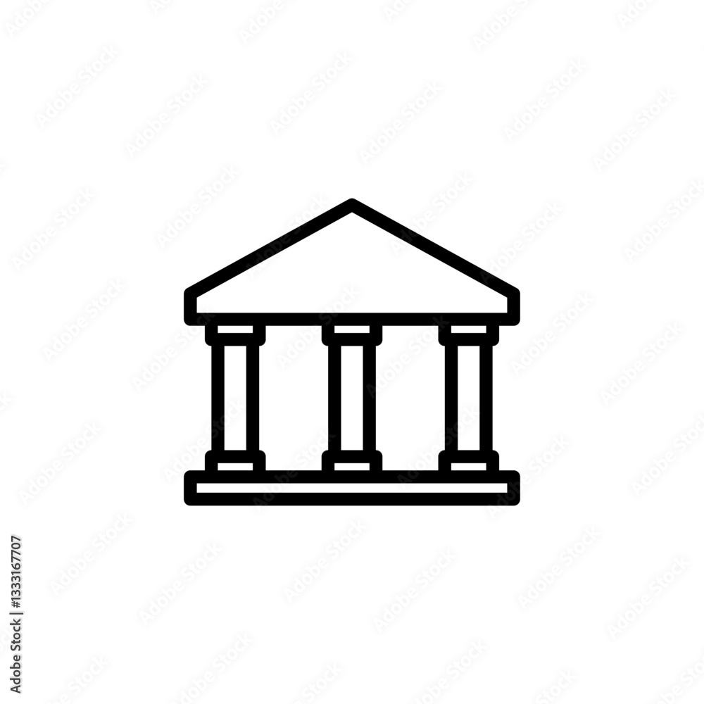 Bank icon logo design. Bank sign and symbol, museum, university Bank icon logo design. Bank sign and symbol, museum, university