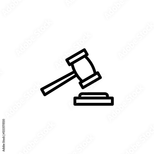 Gavel icon logo design. judge gavel sign and symbol. law icon. auction hammer