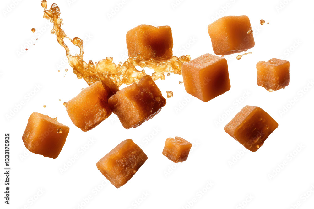 Cube jaggery on transparent background