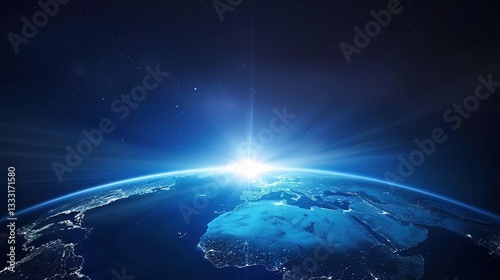 Exhibition_board_background_blue_atmospheric_busines