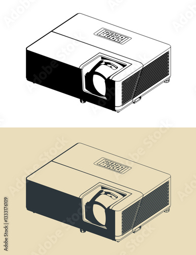 Multimedia projector illustrations