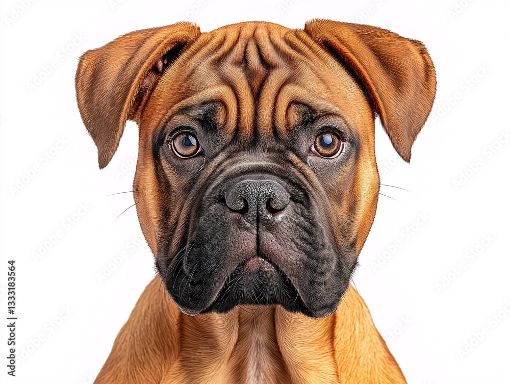 Adorable Boxer Puppy Portrait: Happy, Obedient, and Caring Family Pet with Watchful Eyes Adorable Boxer Puppy Portrait: Happy, Obedient, and Caring Family Pet with Watchful Eyes
